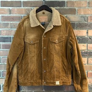 Abercrombie Sherpa Lined Corduroy Jacket - Tan - L